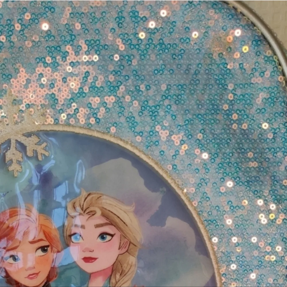 Disney Frozen ll Elsa and Ana Light Blue Sequins & Snowflakes Backpack